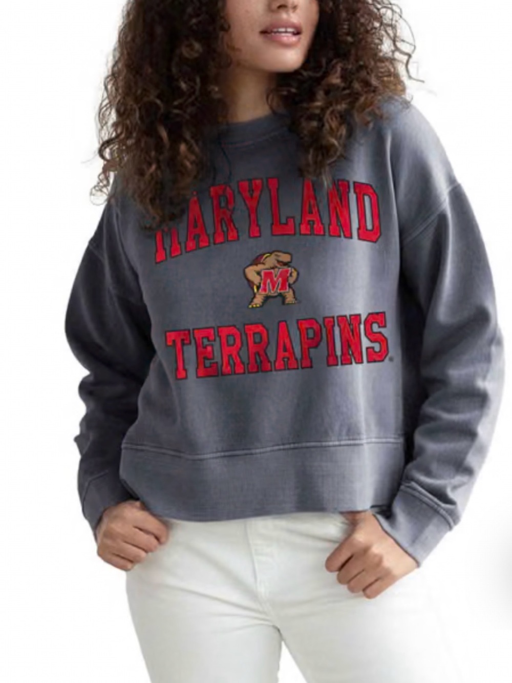 Maryland Terrapins Women's Gray Crewneck Sweatshirt